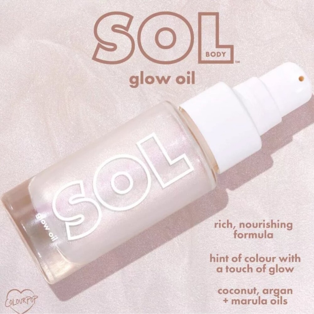 NWT SOL Body x Colour Pop Body Glitter Glow Oil Mini - Moonstone